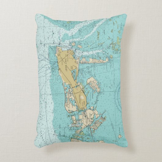Key Westの航海のな図表および座標の枕 アクセントクッション (正面(垂直))