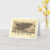 Key WestのFLのパノラマ式の地図- 1884年 カード (黄色い花)