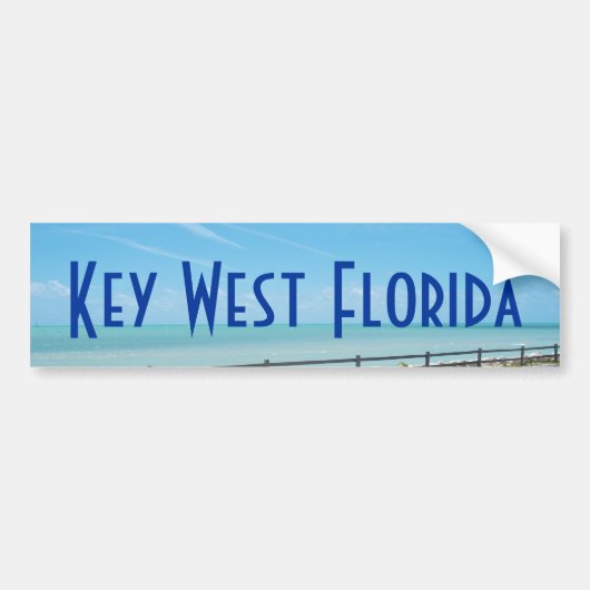 Key Westフロリダのアクアマリンの海のバンパーステッカー バンパーステッカー (正面)