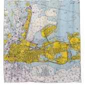 Key Westフロリダのヴィンテージの航海のな地図 シャワーカーテン (正面)