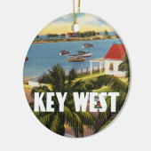 Key Westフロリダのヴィンテージ場面 セラミックオーナメント (左)