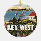 Key Westフロリダのヴィンテージ場面 セラミックオーナメント (裏面)