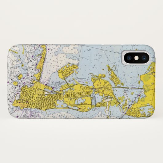 Key Westフロリダの航海のな地図 Case-Mate iPhoneケース (裏面(横))