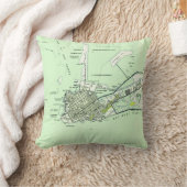 Key Westフロリダ(1943年)のヴィンテージの地図 クッション (ブランケット)