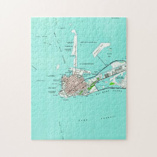 Key Westフロリダ(1962年)のヴィンテージの地図 ジグソーパズル (縦)