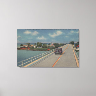 Key West、FL -本土及び鍵間のハイウェー キャンバスプリント
