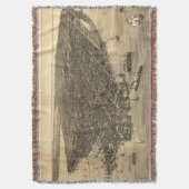 Key West FL (1884年)のヴィンテージの絵解き地図 スローブランケット (正面縦)