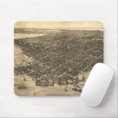 Key West FL (1884年)のヴィンテージの絵解き地図 マウスパッド (マウス)