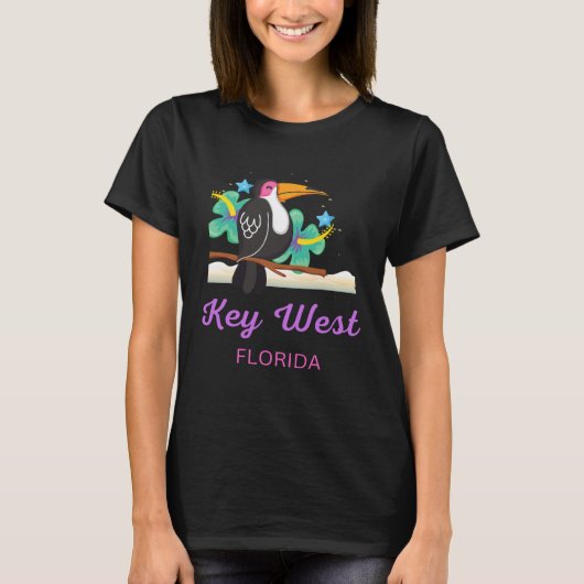 Key West Florida Beach Toucan Tシャツ (正面)