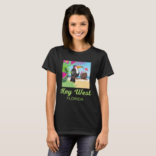 Key West Florida Beach Vacation Toucan Trip Matchi Tシャツ (正面フル)