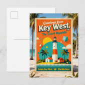 Key West Florida Conch Republic Retro Travel 1930s ポストカード (正面/裏面)