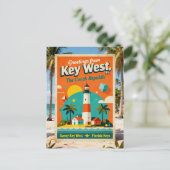 Key West Florida Conch Republic Retro Travel 1930s ポストカード (スタンド正面)