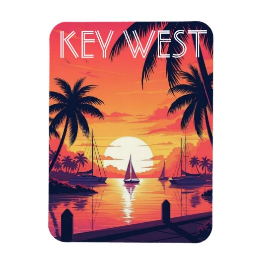 Key West Florida Postcard マグネット (縦)