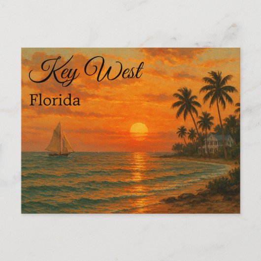 Key West, Florida Retro Travel Tourism ポストカード (正面)