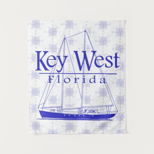 Key West Florida Sailing タペストリー (正面)