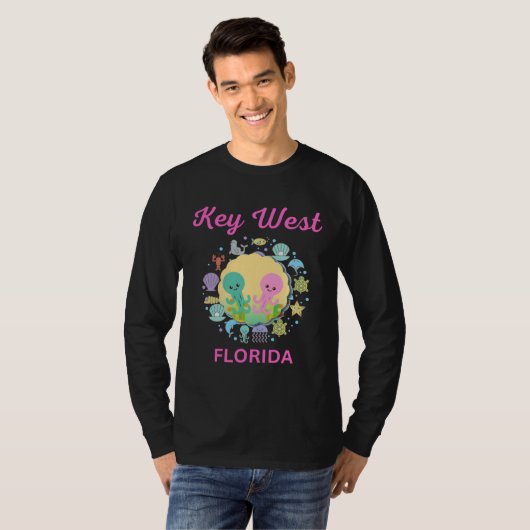 Key West Florida Sea Animals Tシャツ (正面フル)