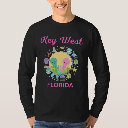 Key West Florida Sea Animals Tシャツ (正面)