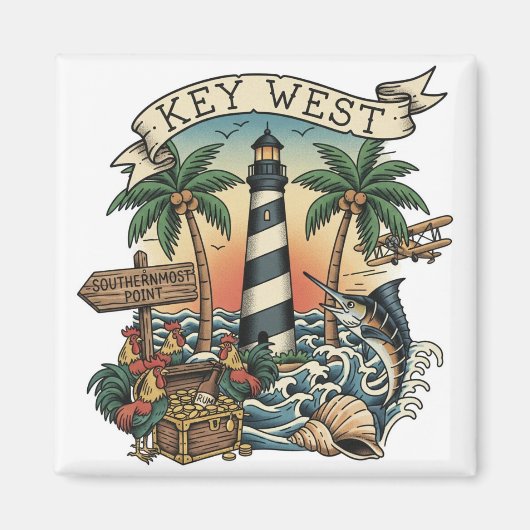 Key West Florida Travel マグネット (正面)