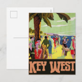 Key West Florida Travel Vintage Artwork シーズンポストカード (正面/裏面)