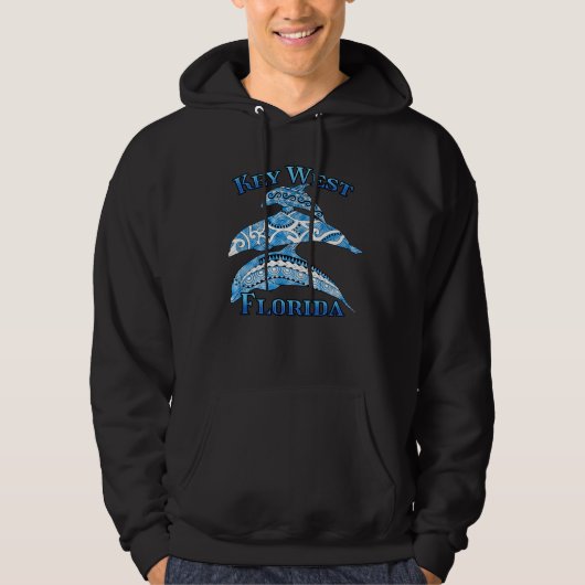 Key West Florida Vacation Tribal Dolphins パーカ (正面)