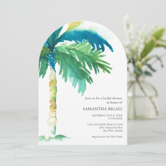Key West Inspired Tropical Bridal Shower 招待状 (スタンド正面)