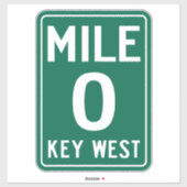 Key West Mile 0, Florida USA シール (シート)
