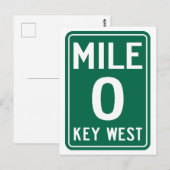 Key West Mile 0, Florida USA ポストカード (正面/裏面)