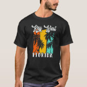 Key West Palm Trees Beach Florida Retro Vacation F Tシャツ (正面)