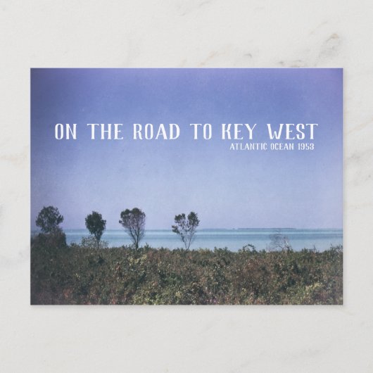 Key West Retro Travel Image Atlantic Ocean Blue ポストカード (正面)