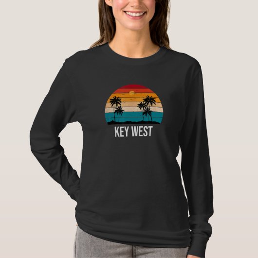 Key West Vacation Souvenir Sun Palm Tree Beach Oce Tシャツ (正面)
