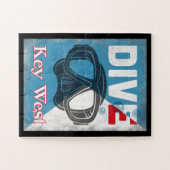 Key West Vintage Scuba Diving Mask ジグソーパズル (横)