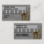 Keybaord及びサクソフォーン-音楽業界カード 名刺 (正面/裏面)