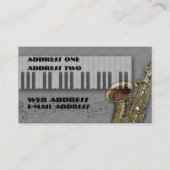 Keybaord及びサクソフォーン-音楽業界カード 名刺 (裏面)
