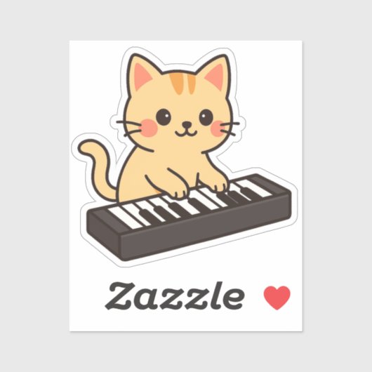 Keyboard Cat Cartoon Style シール (シート)