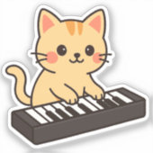 Keyboard Cat Cartoon Style シール (正面)