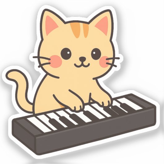Keyboard Cat Cartoon Style シール (正面)