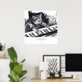 keyboard Cat Drawing Poster ポスター (ホームオフィス)