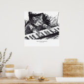 keyboard Cat Drawing Poster ポスター (キッチン)