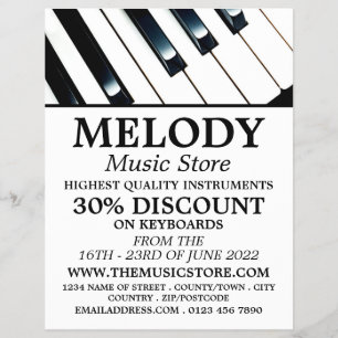 Keyboard Keys, Musical Instrument Store チラシ