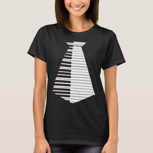 Keyboard pianist piano tie musician tシャツ (正面)