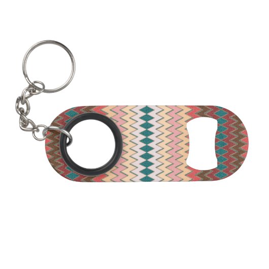 Keychainの南西シェブロンのジグザグ形の栓抜き キーホルダー栓抜き (正面(横))