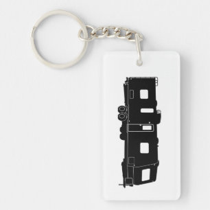 Keychainの旅行トレーラーRVのシルエット キーホルダー