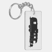 Keychainの旅行トレーラーRVのシルエット キーホルダー (正面左)