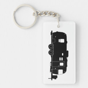 Keychainの旅行トレーラーRVのシルエット キーホルダー