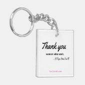 keychainを働かせる女性ありがとう キーホルダー (正面左)