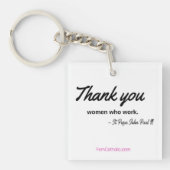 keychainを働かせる女性ありがとう キーホルダー (正面)