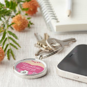 Keychainを結婚しているショッキングピンクの新婦付添人 キーホルダー (側面)