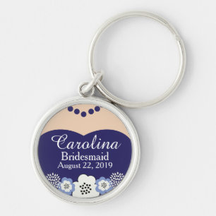 Keychainを結婚している航海ので青い新婦付添人 キーホルダー