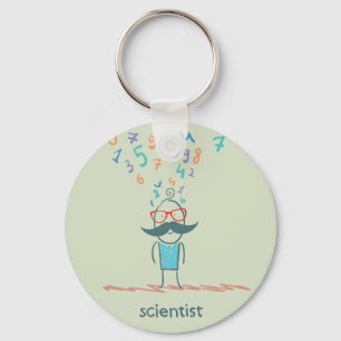Keychainを考えている科学者 キーホルダー