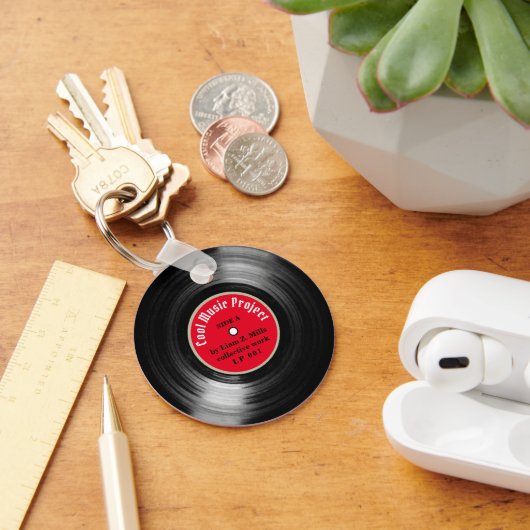 Keychainカスタムという名前のLPレコード キーホルダー (デスク)